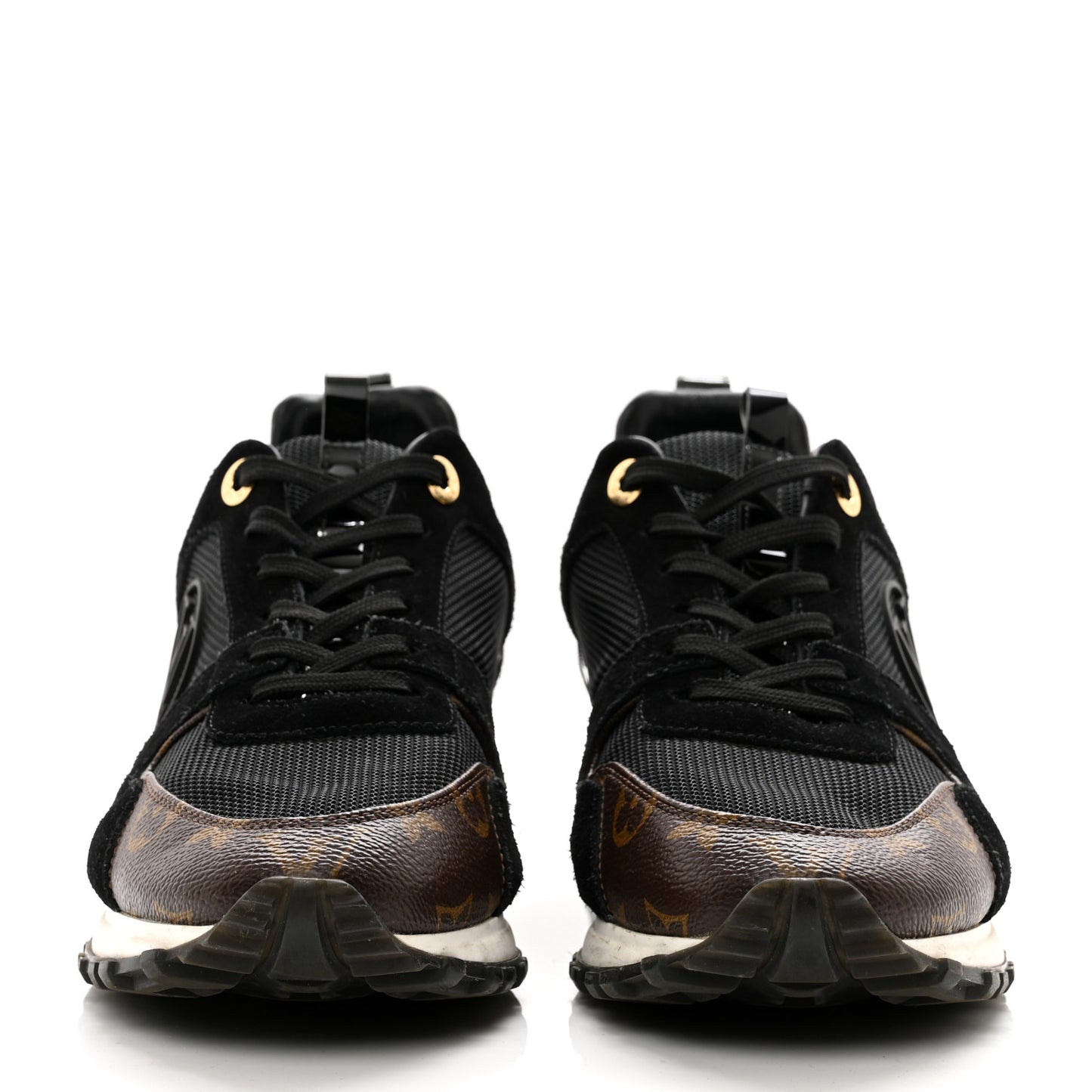 Suede Monogram Run Away Sneakers 40 Black