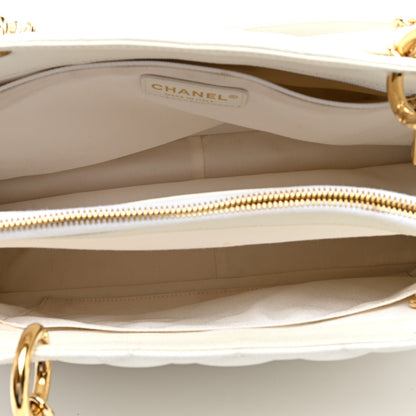 Chanel Caviar Quilted Grand Shopping Tote GST White 5 of 11