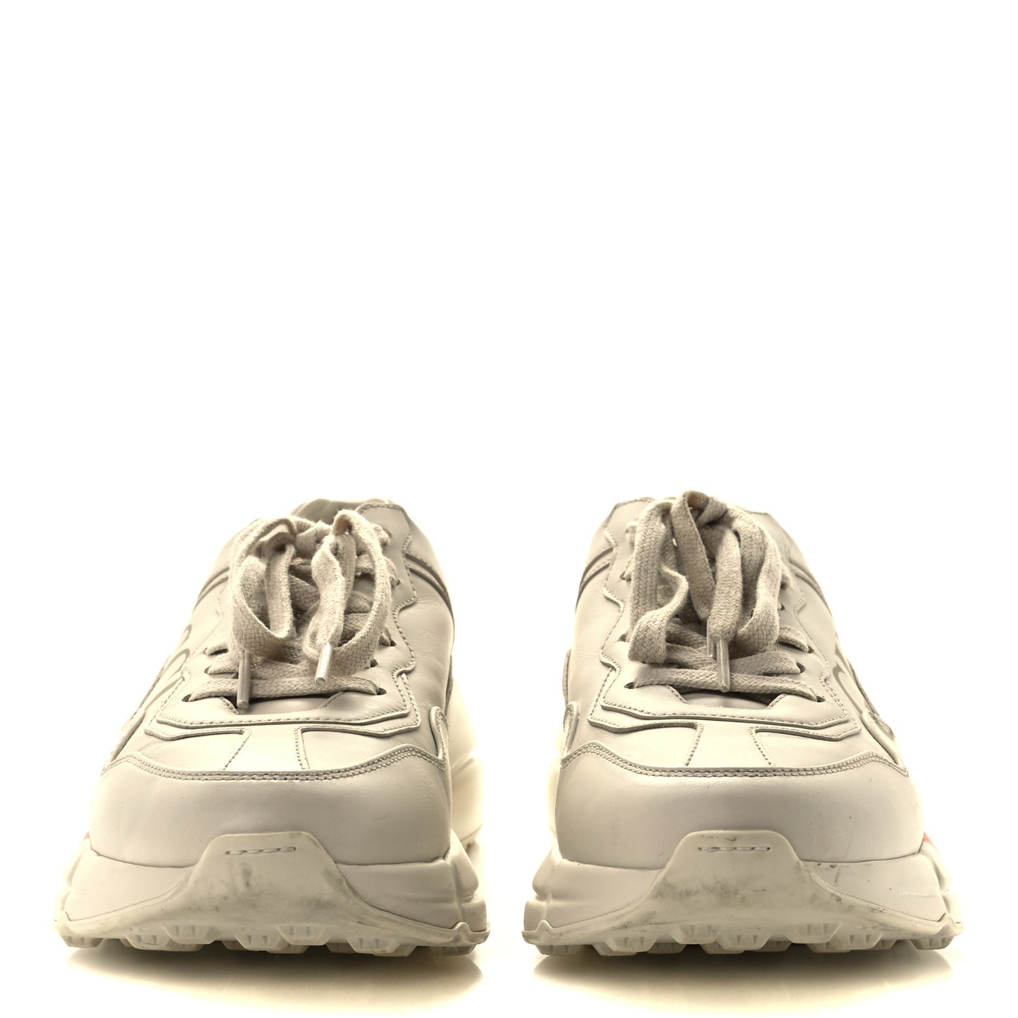 Calfskin Logo Womens Rhyton Sneakers 38.5 Ivory