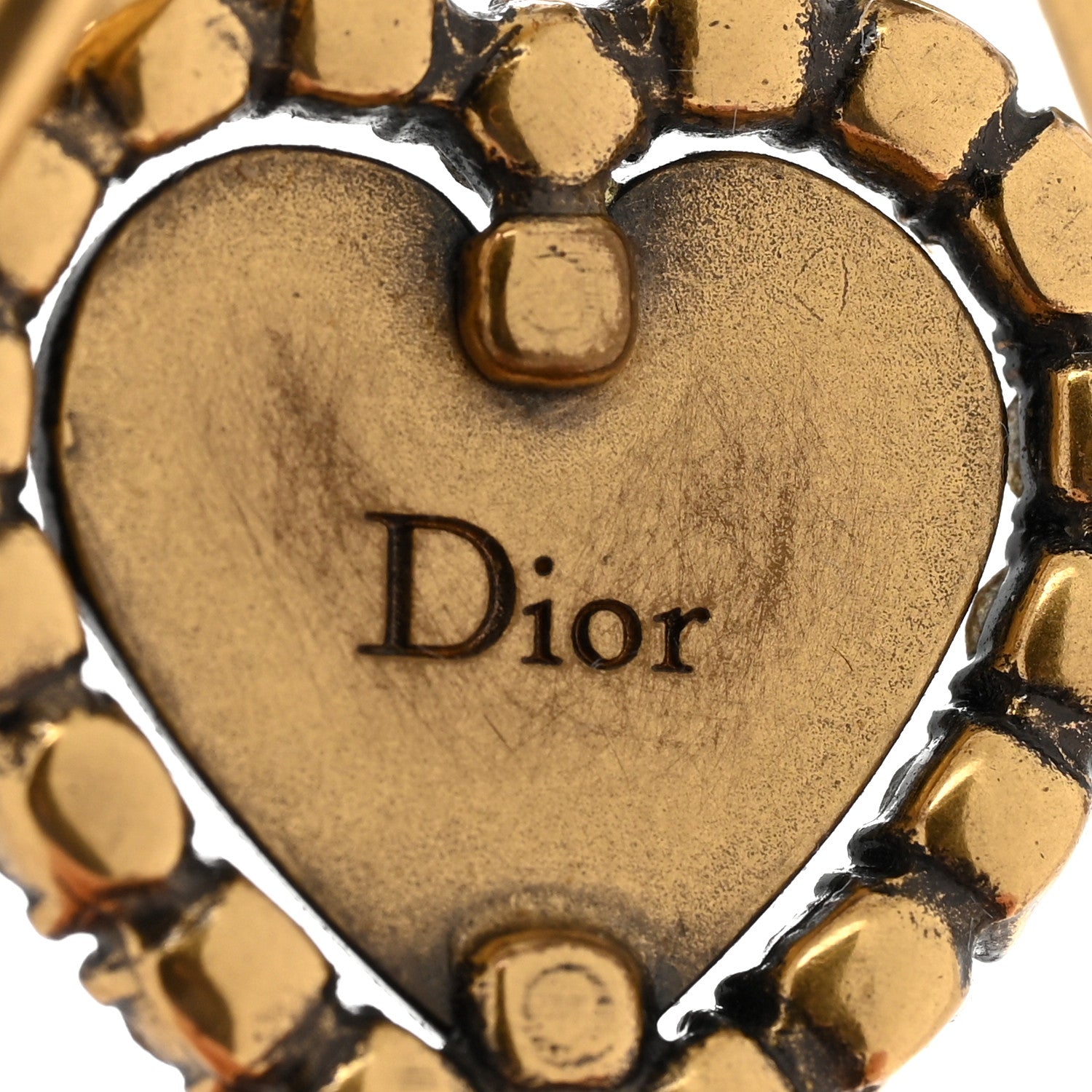Christian Dior Metal Crystal Heart J'adior Choker Necklace Aged Gold 6 of 6