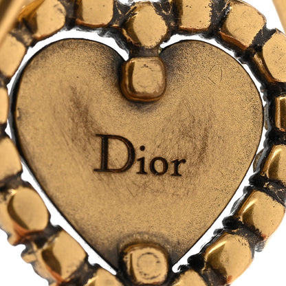 Christian Dior Metal Crystal Heart J'adior Choker Necklace Aged Gold 6 of 6