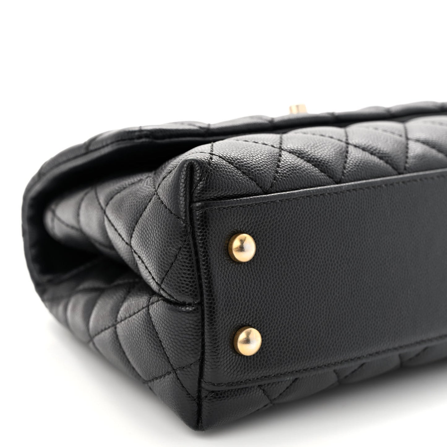 Caviar Quilted Mini Coco Handle Flap Black