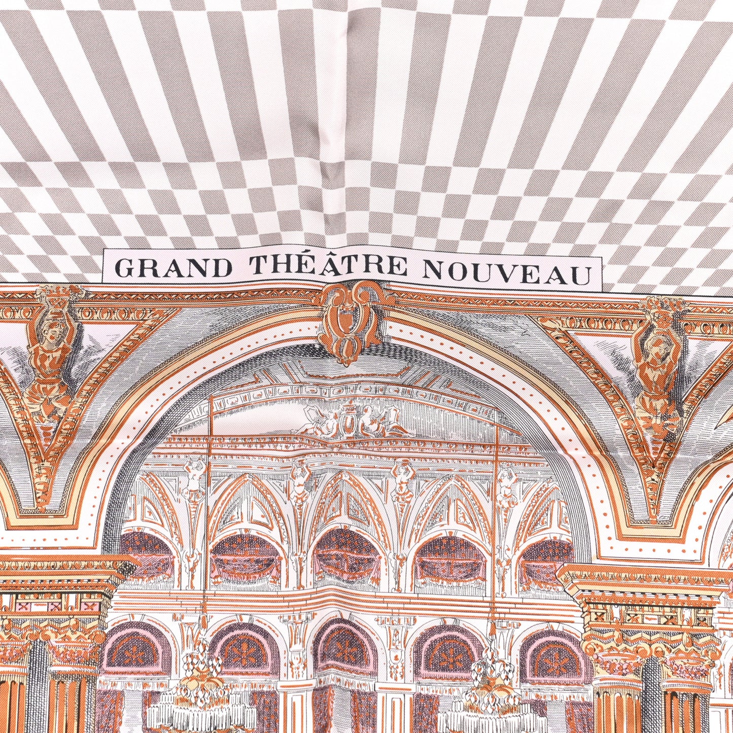 Silk Grand Theatre Nouveau Scarf 90 Rose Pale Etoupe