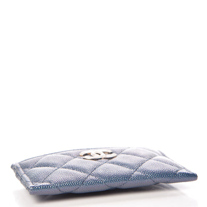 Chanel Iridescent Caviar Quilted Card Holder Dark Blue 4 of 9