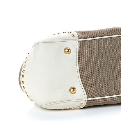 Prada Jacquard Logo Satchel Talco 7 of 11