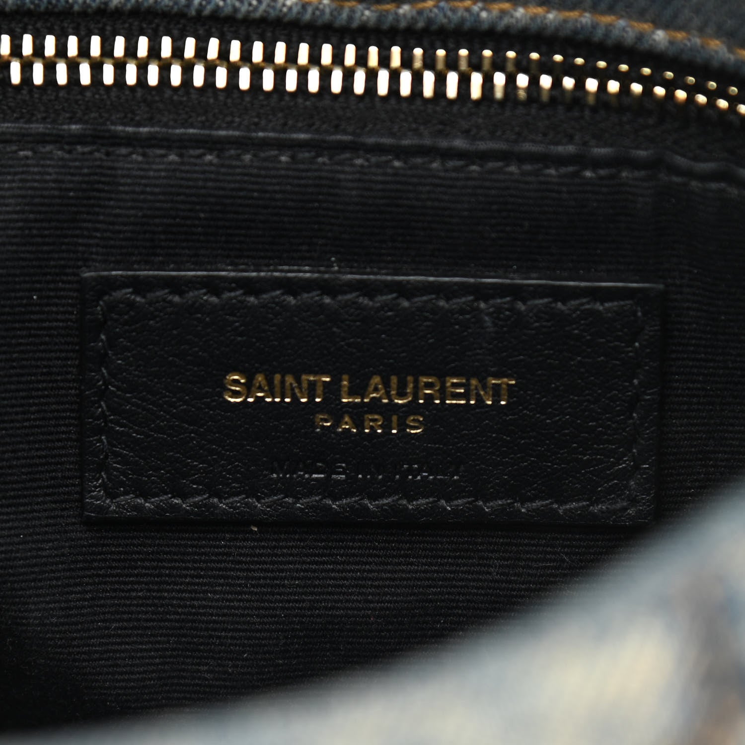 Saint Laurent Denim Quilted Toy Loulou Puffer Monogram Chain Satchel Blue Black 6 of 11