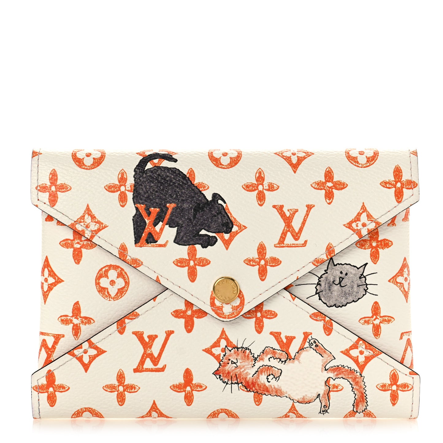 Catogram Medium Kirigami Pochette White