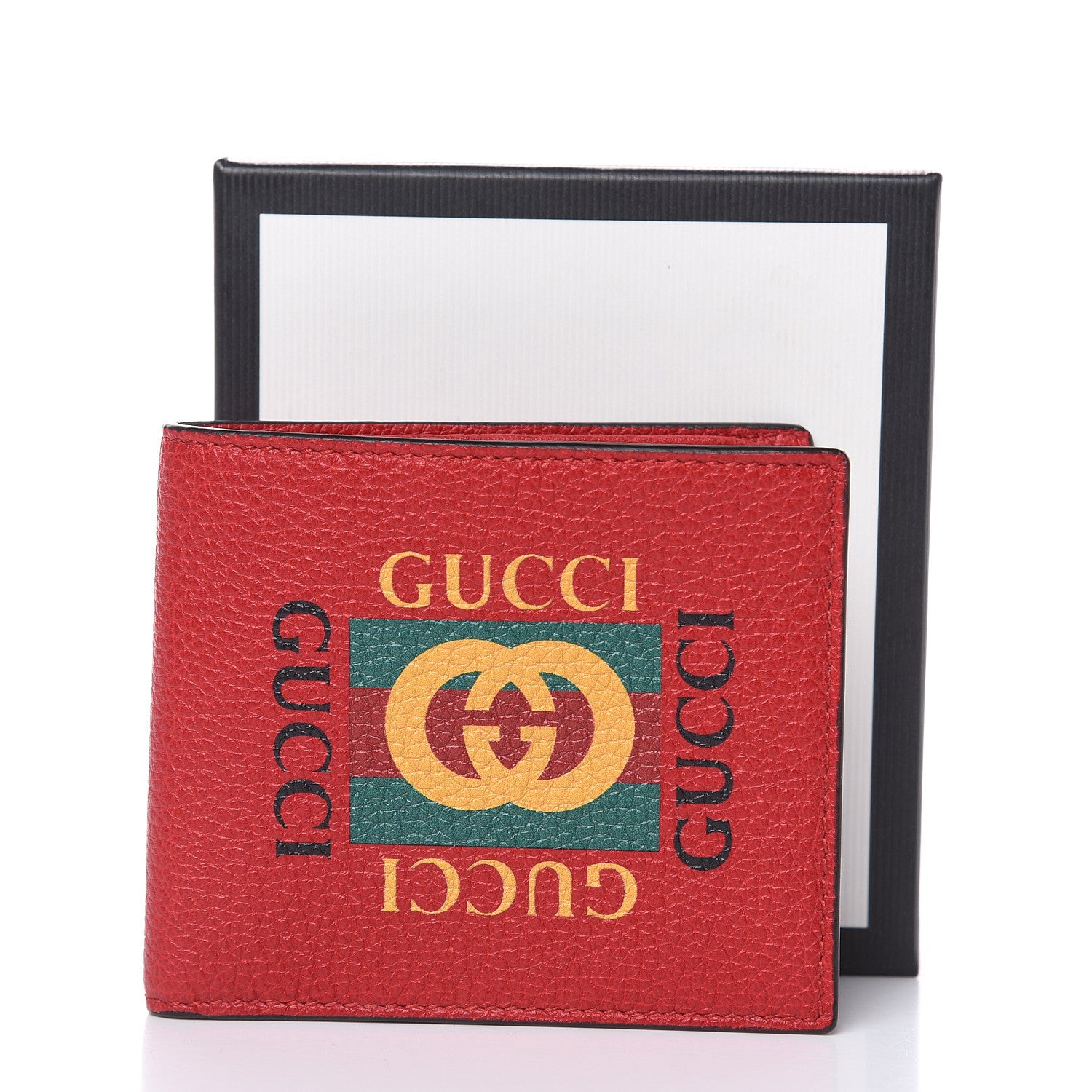 Gucci Calfskin Logo Bi-Fold Wallet Red 9 of 9