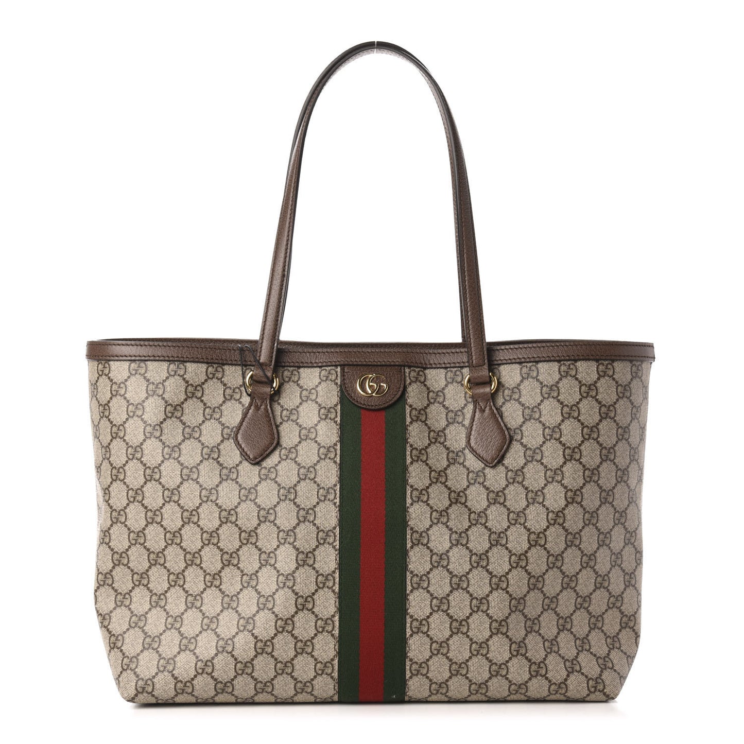 GG Supreme Monogram Medium Ophidia Shopping Tote Brown