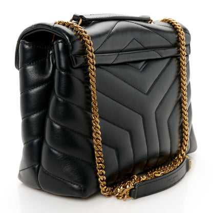 Saint Laurent Calfskin Y Quilted Monogram Small Loulou Chain Satchel Black 3 of 11