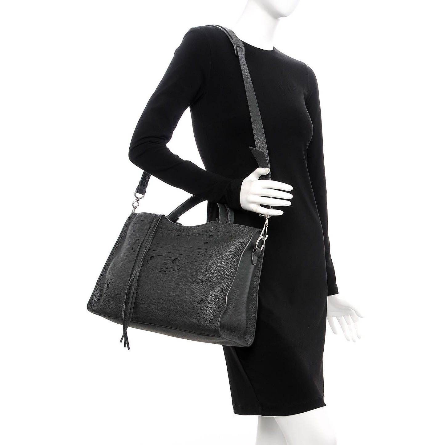 Veau Grana Perforated Blackout Hardware City Gris Fossile