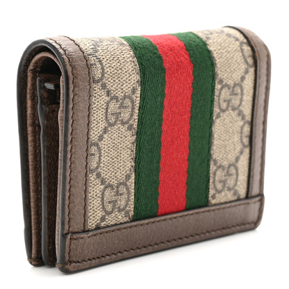 Gucci GG Supreme Monogram Web Ophidia Card Case Beige New Acero 3 of 8