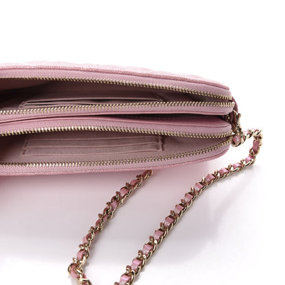 Chanel Iridescent Caviar Quilted Small Clutch With Chain Pink 5 of 12