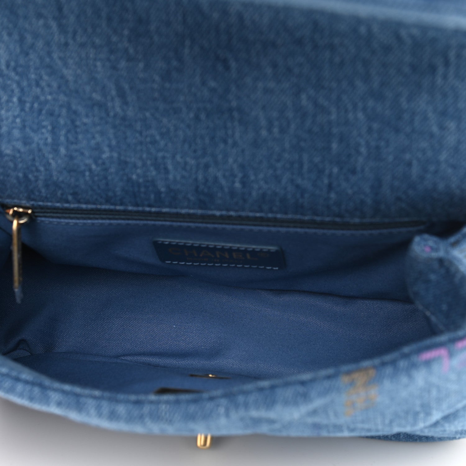 Chanel Denim Quilted Mini Denim Mood Rectangular Flap Blue Multicolor 4 of 9