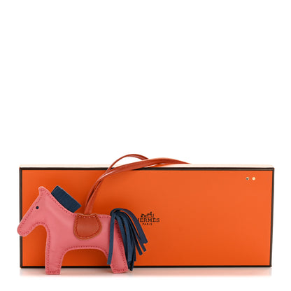 Hermes Milo Lambskin Grigri Rodeo Bag Charm PM Rose Azalee Cornaline Bleu De Malte 5 of 5