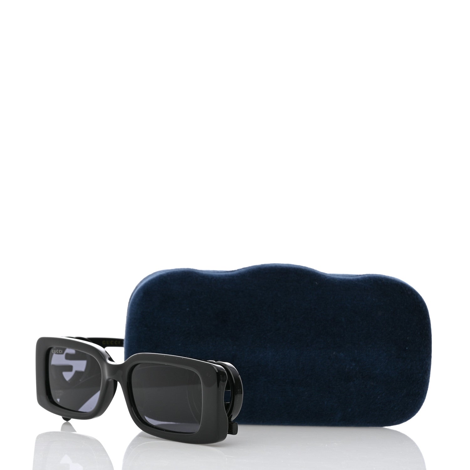 Gucci Acetate Chaise Rectangler Frame Sunglasses GG1325S Black 8 of 8