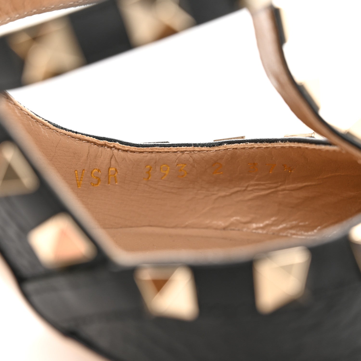 Valentino Garavani Pebbled Calfskin Rockstud Ankle Strap 100mm Pumps 37.5 Black 9 of 18