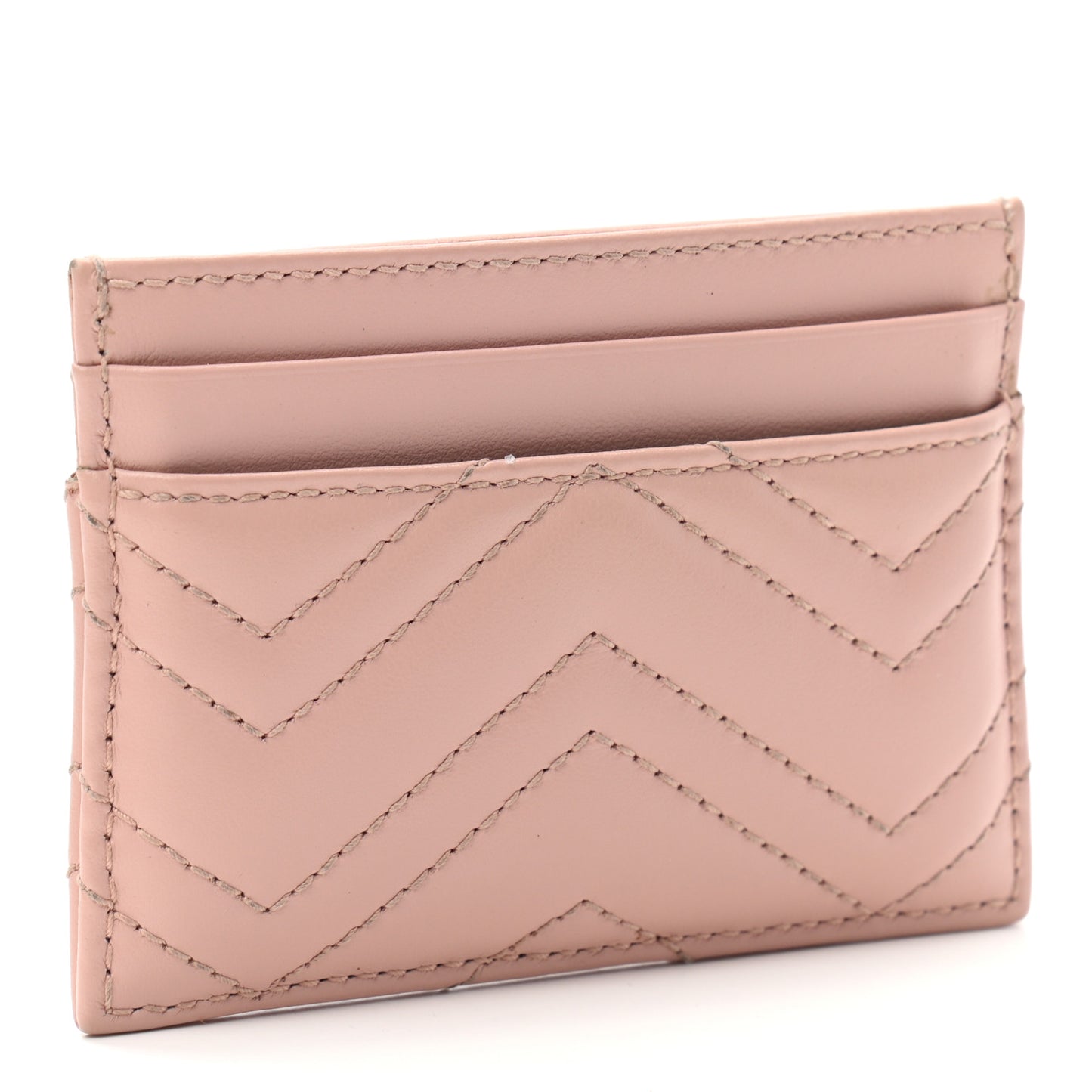 Calfskin Matelasse GG Marmont Card Holder Perfect Pink