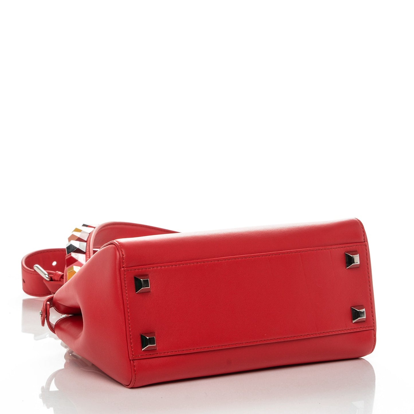 Nappa Studded Mini Peekaboo Iconic Satchel Fiamma Multicolor