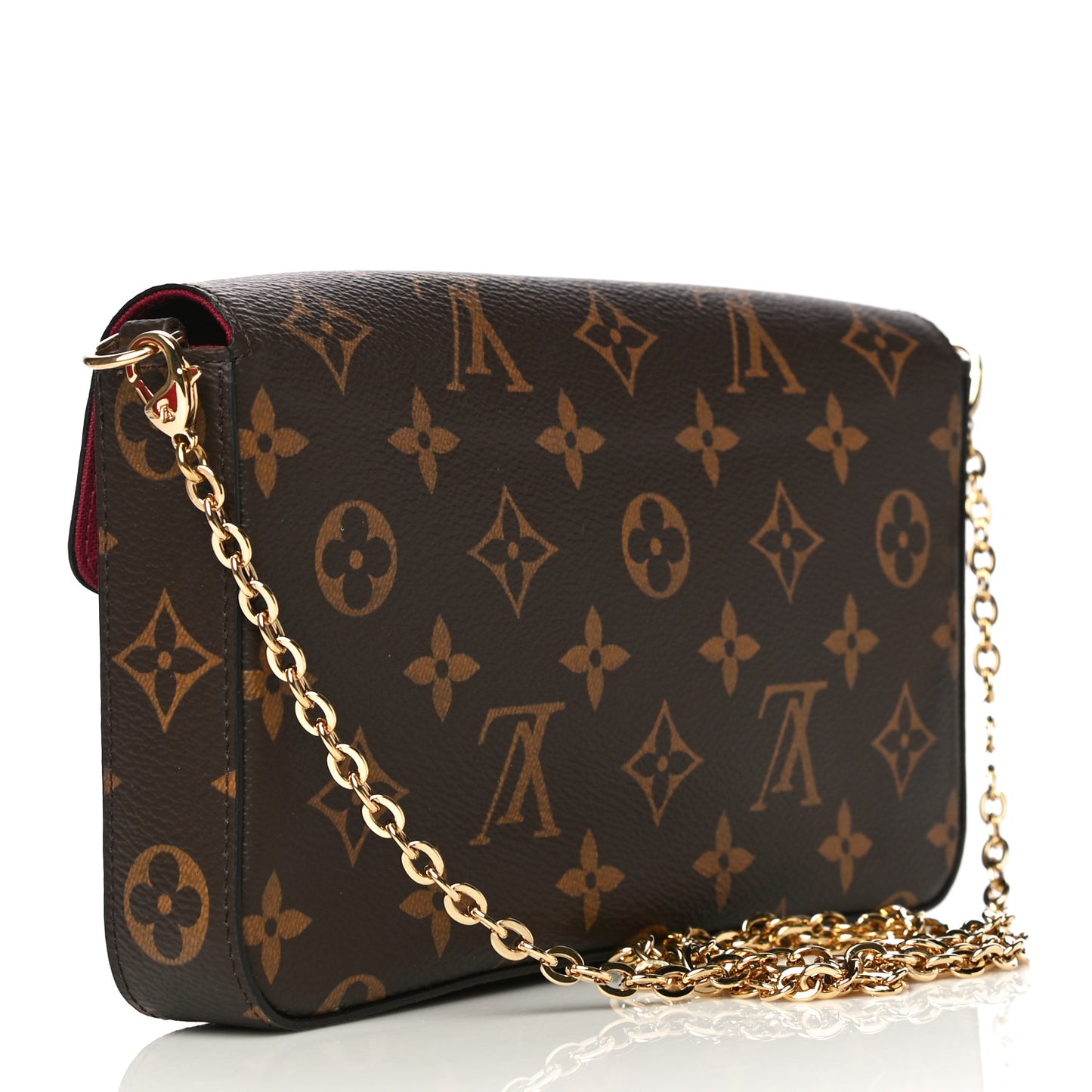 Monogram Pochette Felicie Chain Wallet Fuchsia