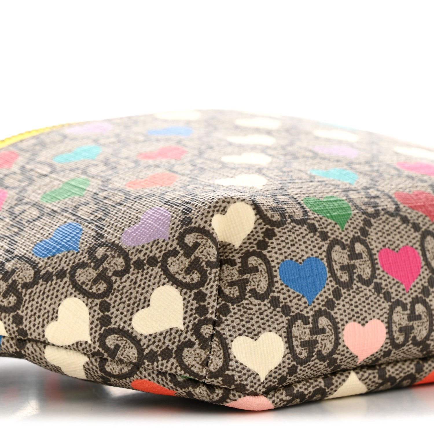 Gucci Soft GG Supreme Monogram Hearts Web Childrens Belt Bag Beige Ebony Multicolor Freesia 9 of 12