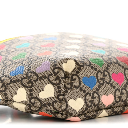 Gucci Soft GG Supreme Monogram Hearts Web Childrens Belt Bag Beige Ebony Multicolor Freesia 9 of 12