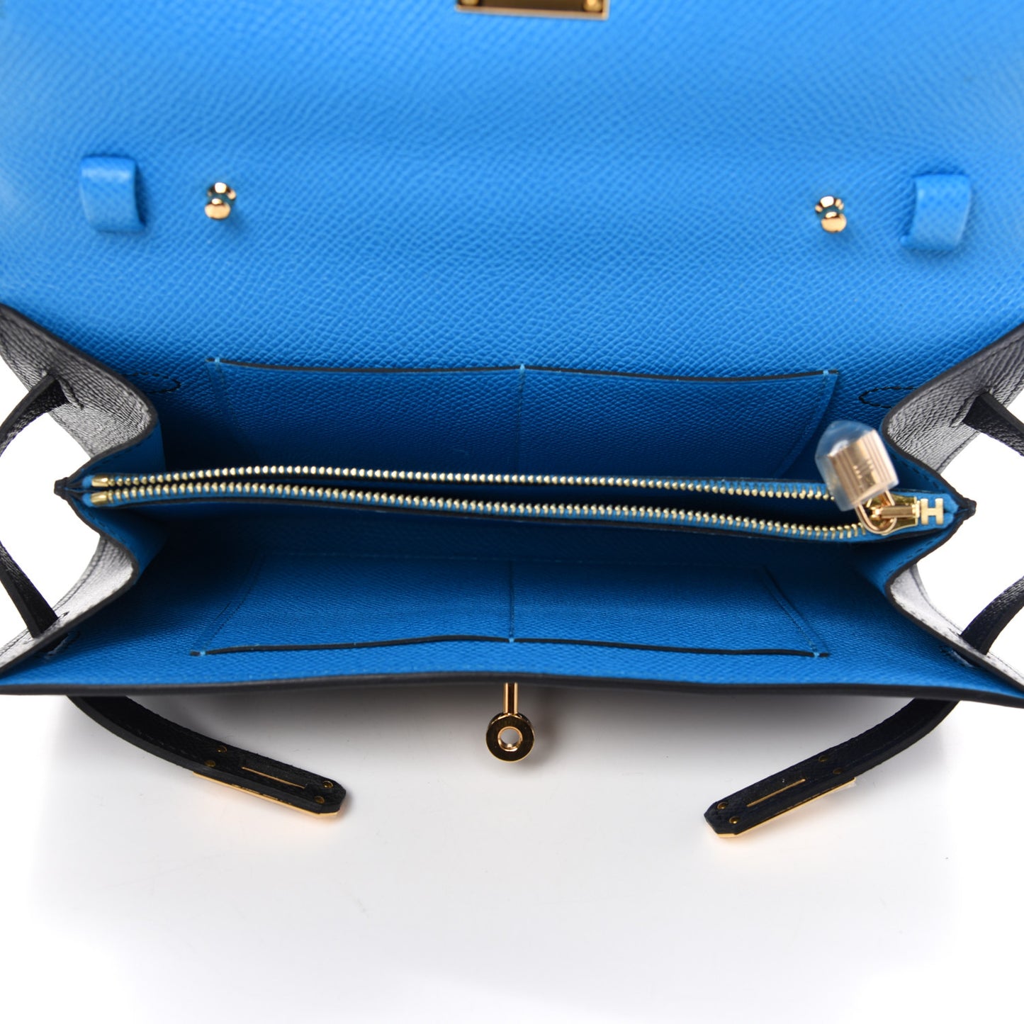 Epsom Casaque Kelly Wallet To Go Black Bleu Indigo Bleu Frida