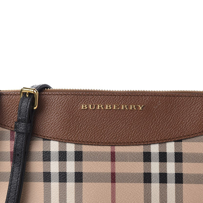 Burberry Haymarket Check Peyton Crossbody Clutch Bag Toffee 9 of 10