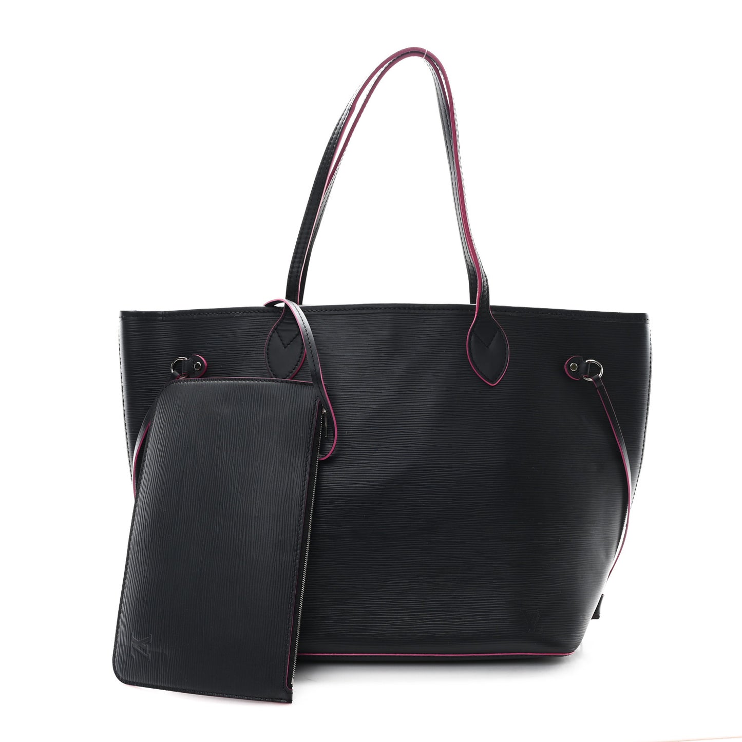 Epi Neverfull MM Black Hot Pink