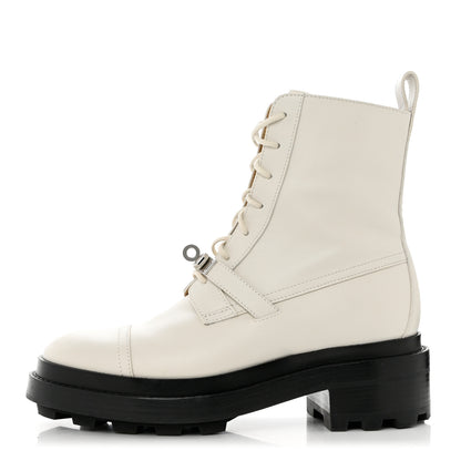 Hermes Glossed Calfskin Funk Ankle Boots 36 Beige Glaise 1 of 10