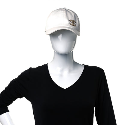 Chanel Cotton Sequin CC Cap Hat Ivory 2 of 8