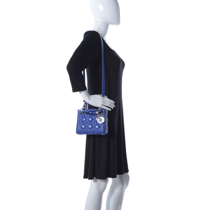 Christian Dior Lambskin Cannage Mini Lady Dior Blue 2 of 10