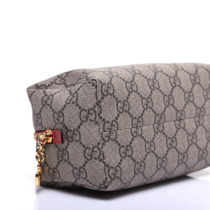 Gucci Soft GG Supreme Monogram Calfskin Medium Ophidia Cosmetic Case Beige Ebony Hibiscus Red 6 of 12