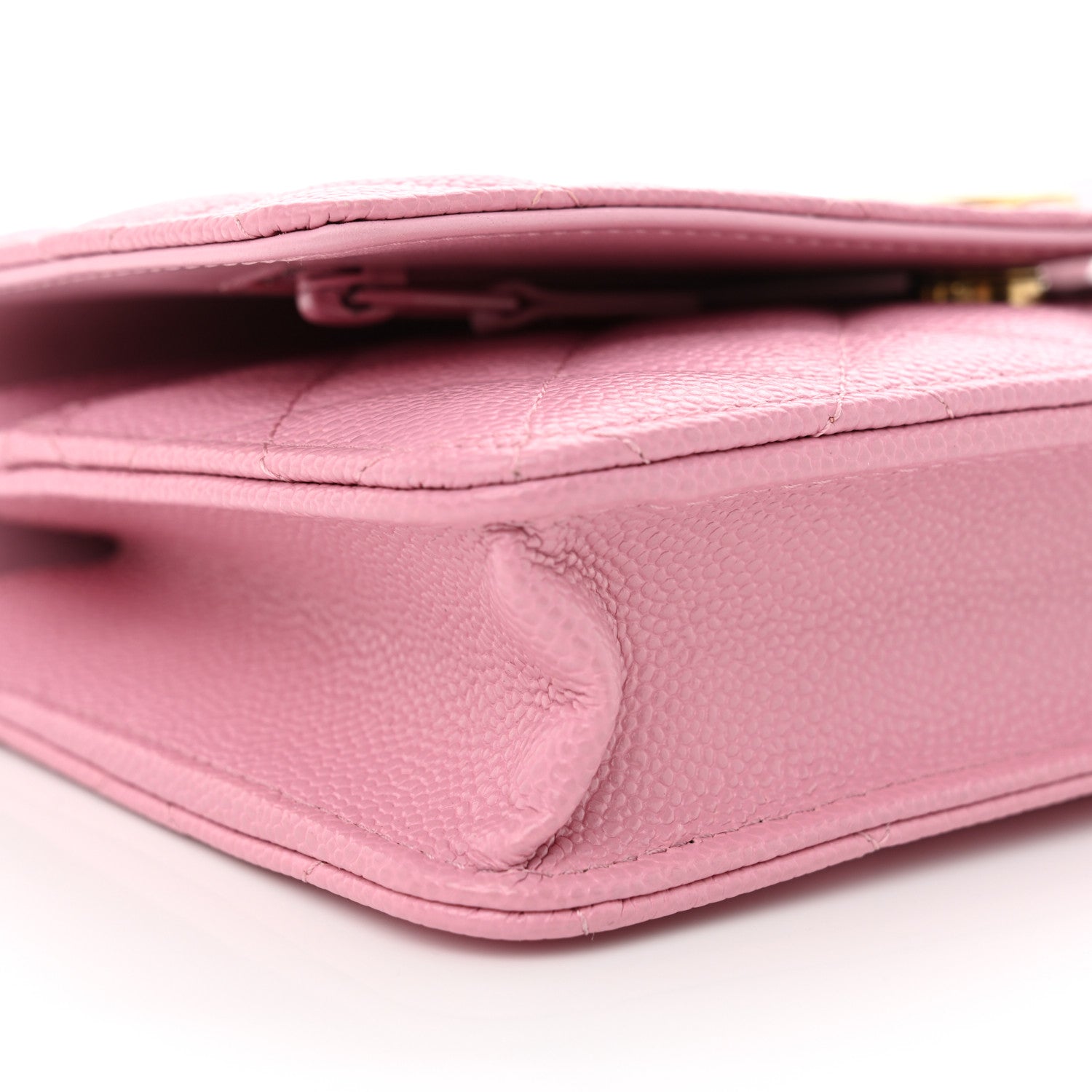 Chanel Shiny Caviar Quilted Pick Me Up Wallet On Chain WOC Pink 10 of 12