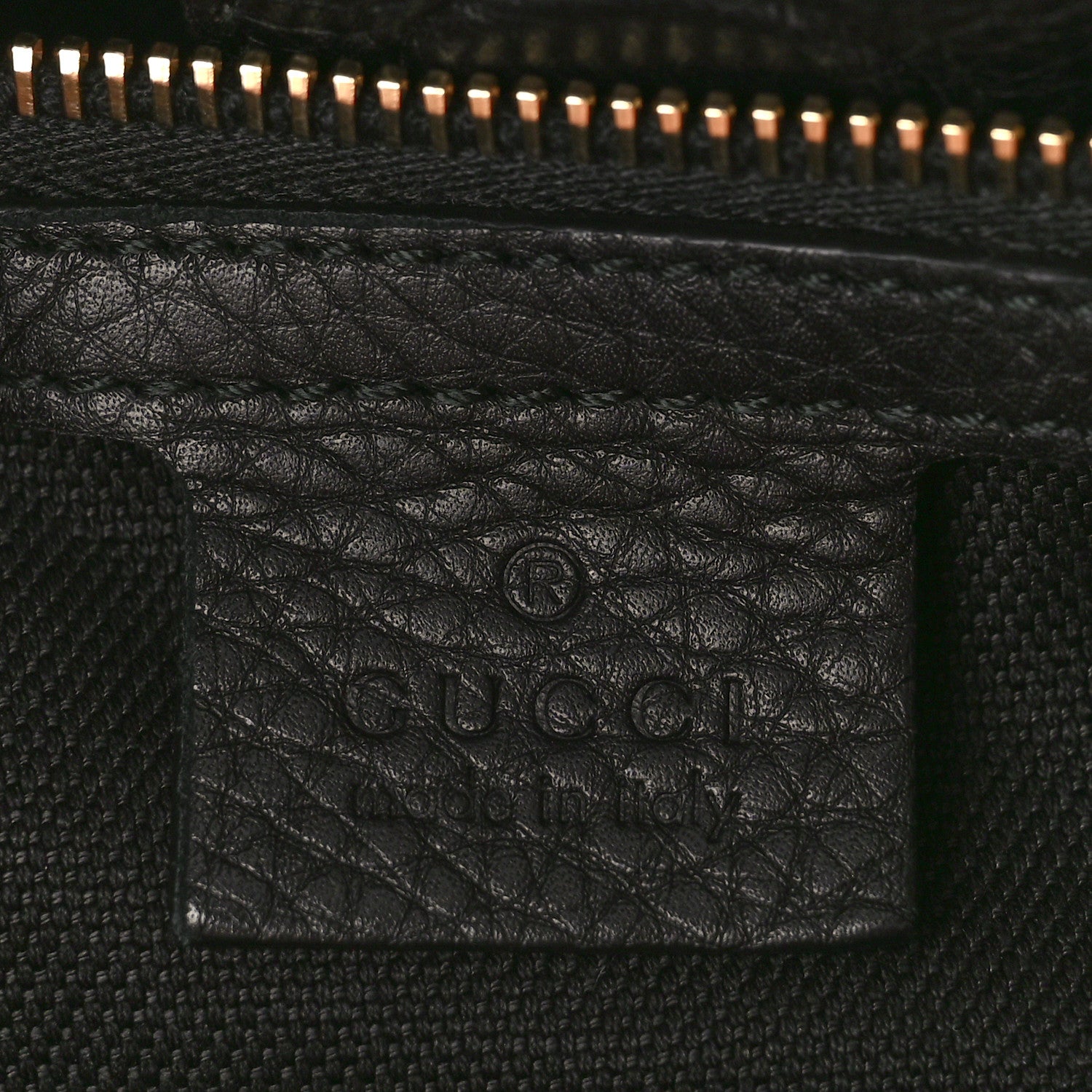 Gucci Pebbled Calfskin Medium Bamboo Shopper Tote Black 6 of 9