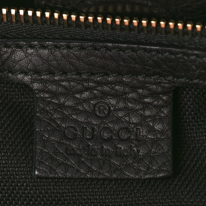 Gucci Pebbled Calfskin Medium Bamboo Shopper Tote Black 6 of 9