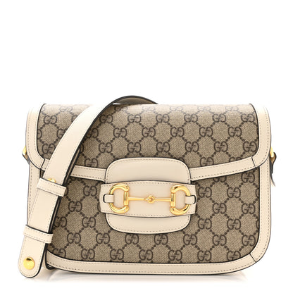 Gucci GG Supreme Monogram Horsebit 1955 Shoulder Bag Beige Mystic White 1 of 11