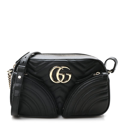 Gucci Calfskin Matelasse Small GG Marmont 2.0 Shoulder Bag Black 1 of 10