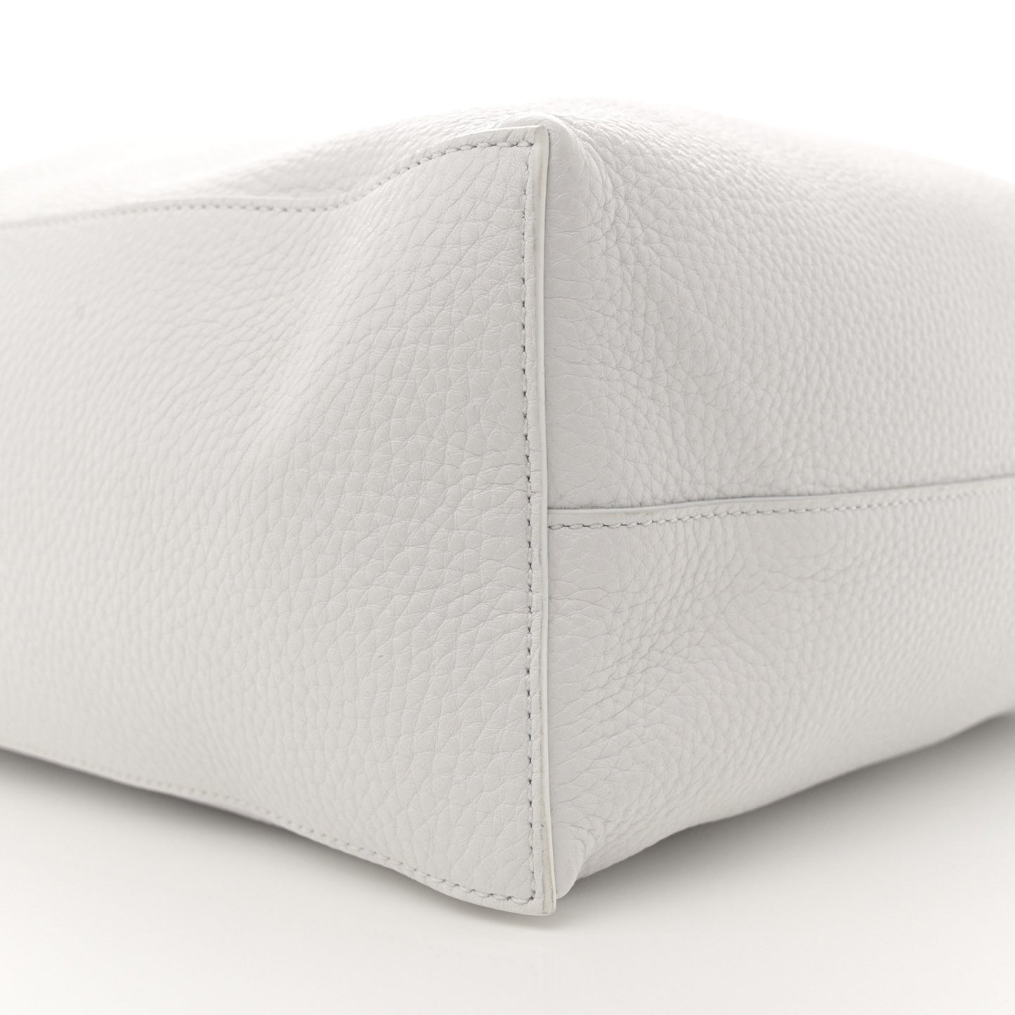 Pebbled Sport Calfskin Frida Tote Optic White