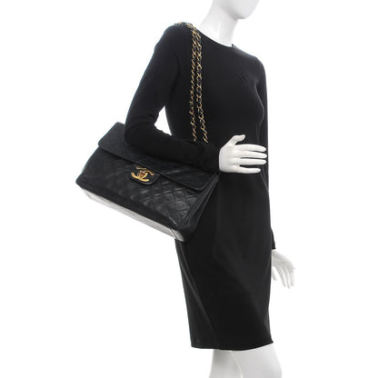 Chanel Lambskin Quilted XL Jumbo Single Flap Black 2 of 20