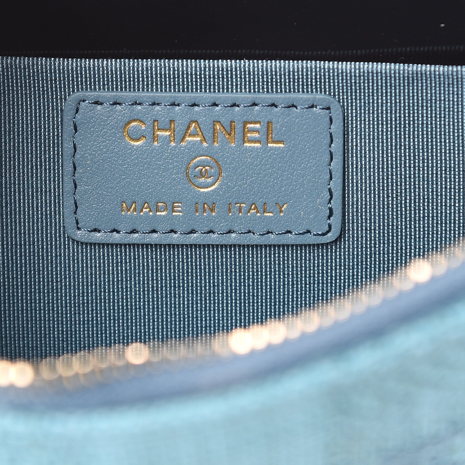 Chanel Woven Straw Raffia Deauville Cosmetic Pouch Blue 6 of 9
