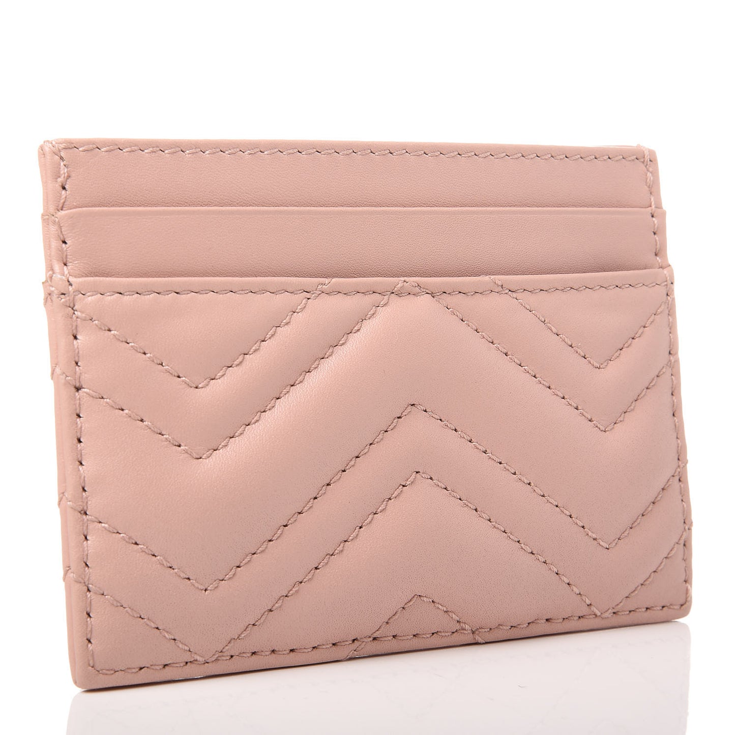 Calfskin Matelasse GG Marmont Card Holder Perfect Pink