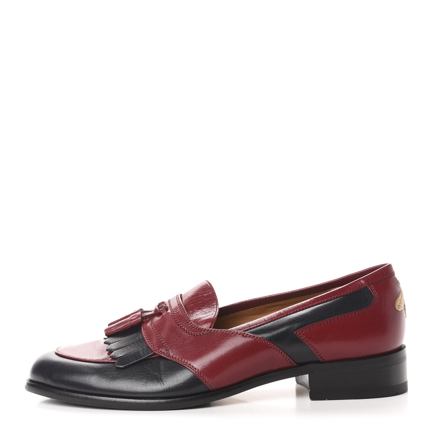 Gucci Calfskin Mens Tassel Fringe Curtis Loafers 12 Red Navy Blue 1 of 9