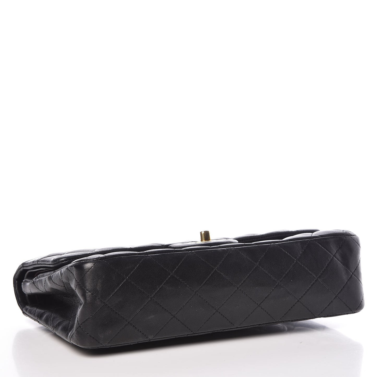 Lambskin Quilted Medium Double Flap Black