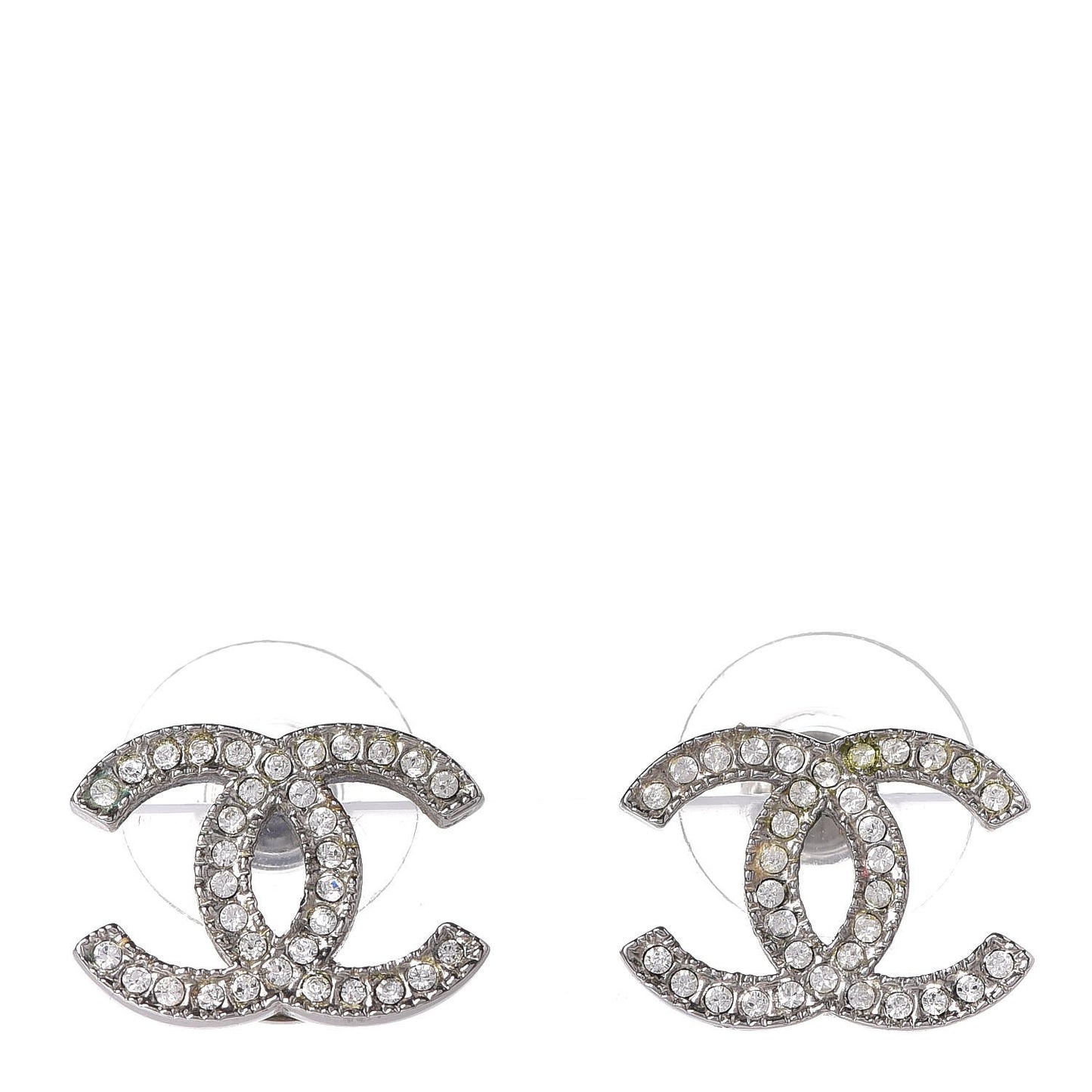 Crystal CC Earrings Silver