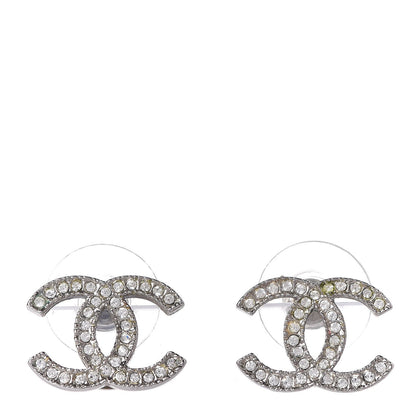Chanel Crystal CC Earrings Silver 1 of 5