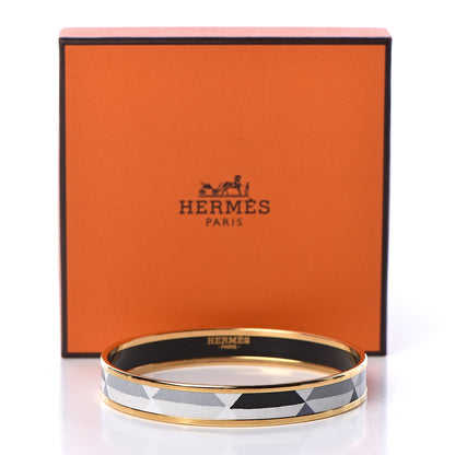 Hermes Enamel Printed Narrow Manufacture De Boucleries Bracelet 65 Faux Gris 6 of 6