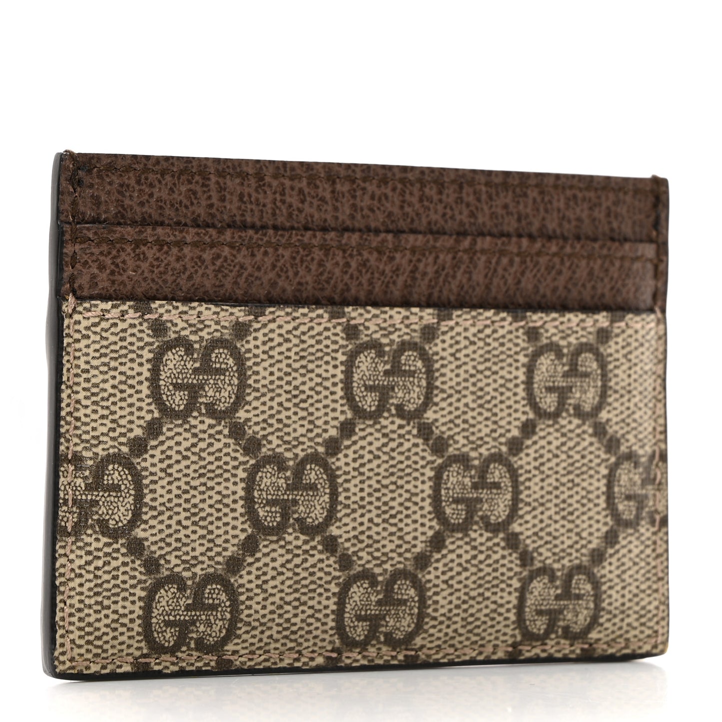 GG Supreme Monogram Ophidia Card Holder Brown