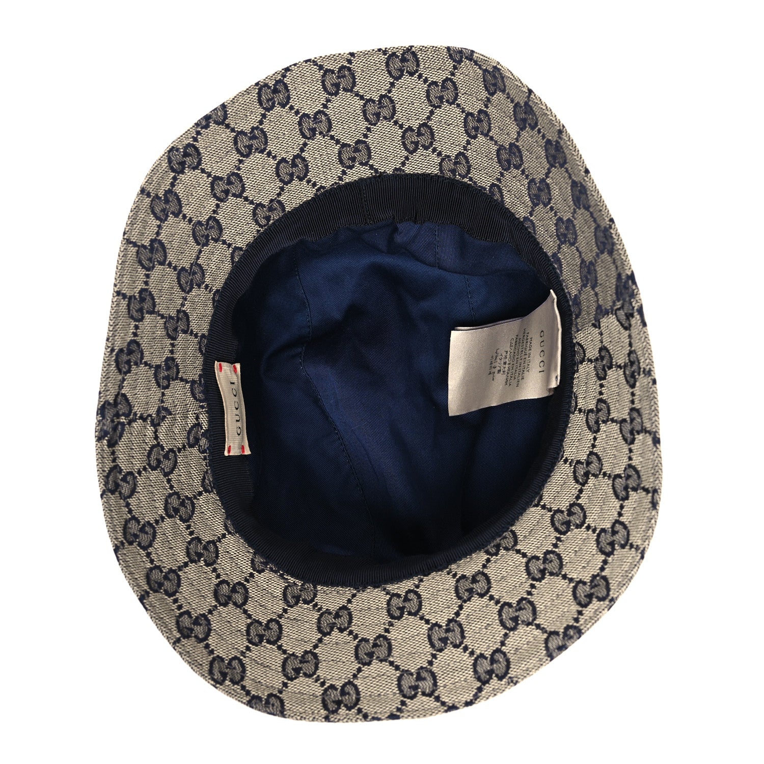 Gucci GG Monogram Web Bucket Hat L Beige Blue 6 of 8