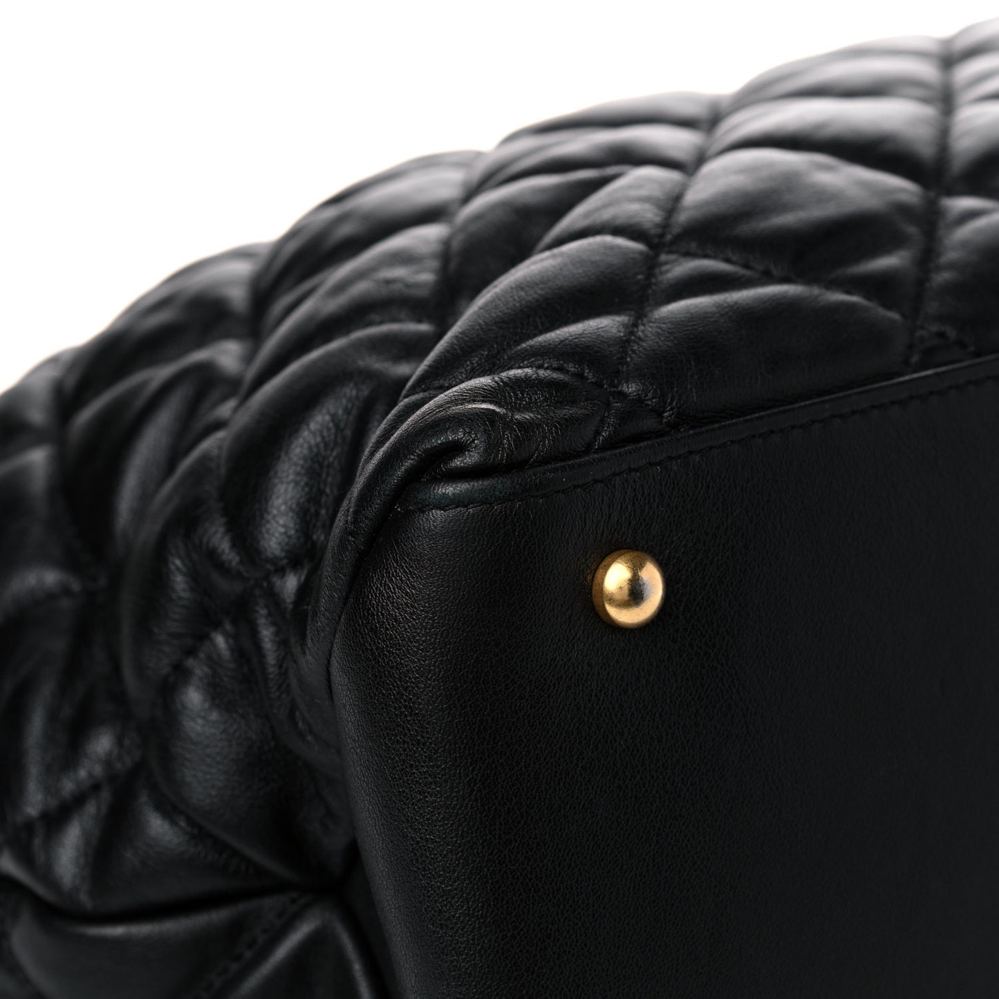 Calfskin Quilted Large Soft Elegance Tote Black